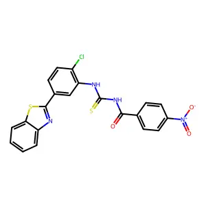 N-[[5-(1,3-benzothiazol-2-yl)-2-chlorophenyl]carbamothioyl]-4-nitrobenzamide structure