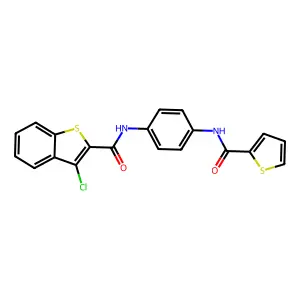3-chloro-N-[4-(thiophene-2-carbonylamino)phenyl]-1-benzothiophene-2-carboxamide structure