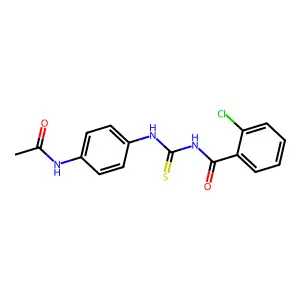N-[(4-acetamidophenyl)carbamothioyl]-2-chlorobenzamide structure