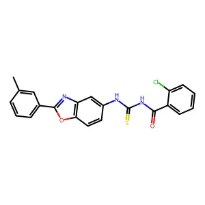 2-chloro-N-[[2-(3-methylphenyl)-1,3-benzoxazol-5-yl]carbamothioyl]benzamide structure