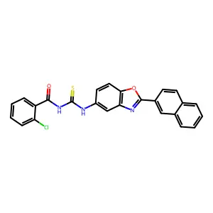 2-chloro-N-[(2-naphthalen-2-yl-1,3-benzoxazol-5-yl)carbamothioyl]benzamide structure