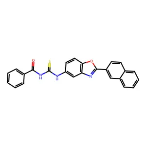 N-[(2-naphthalen-2-yl-1,3-benzoxazol-5-yl)carbamothioyl]benzamide structure