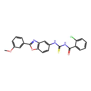 2-chloro-N-[[2-(3-methoxyphenyl)-1,3-benzoxazol-5-yl]carbamothioyl]benzamide structure