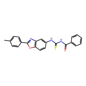 N-[[2-(4-methylphenyl)-1,3-benzoxazol-5-yl]carbamothioyl]benzamide structure