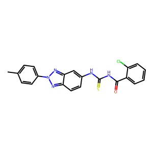 2-chloro-N-{[2-(4-methylphenyl)-2H-benzotriazol-5-yl]carbamothioyl}benzamide structure