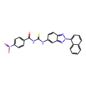 N-[(2-naphthalen-1-ylbenzotriazol-5-yl)carbamothioyl]-4-nitrobenzamide structure