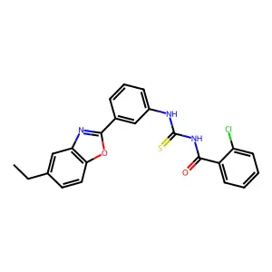 2-chloro-N-[[3-(5-ethyl-1,3-benzoxazol-2-yl)phenyl]carbamothioyl]benzamide structure