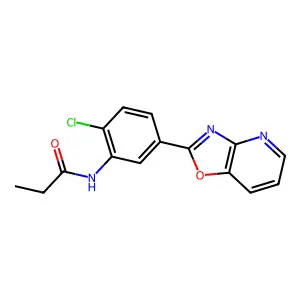 N-[2-chloro-5-([1,3]oxazolo[4,5-b]pyridin-2-yl)phenyl]propanamide structure