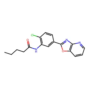 N-[2-chloro-5-([1,3]oxazolo[4,5-b]pyridin-2-yl)phenyl]pentanamide structure