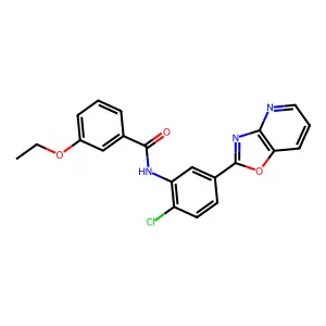 N-[2-chloro-5-([1,3]oxazolo[4,5-b]pyridin-2-yl)phenyl]-3-ethoxybenzamide structure