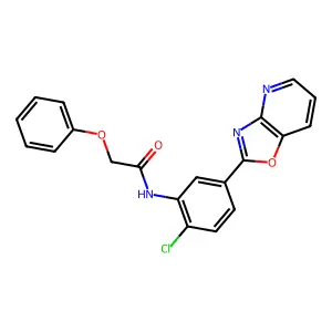 N-[2-chloro-5-([1,3]oxazolo[4,5-b]pyridin-2-yl)phenyl]-2-phenoxyacetamide structure