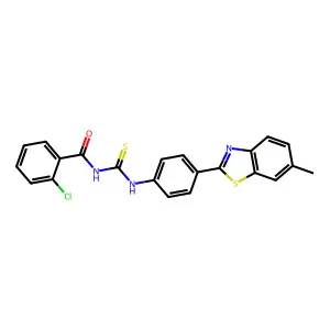 2-chloro-N-[[4-(6-methyl-1,3-benzothiazol-2-yl)phenyl]carbamothioyl]benzamide structure
