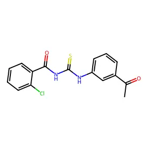 N-[(3-acetylphenyl)carbamothioyl]-2-chlorobenzamide structure