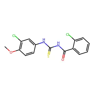 2-chloro-N-[(3-chloro-4-methoxyphenyl)carbamothioyl]benzamide structure