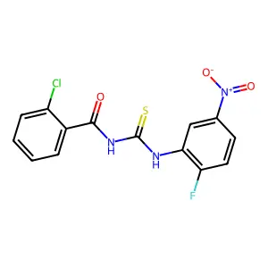 2-chloro-N-[(2-fluoro-5-nitrophenyl)carbamothioyl]benzamide structure