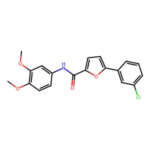 5-(3-chlorophenyl)-N-(3,4-dimethoxyphenyl)furan-2-carboxamide structure