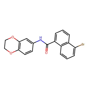 5-bromo-N-(2,3-dihydro-1,4-benzodioxin-6-yl)naphthalene-1-carboxamide structure