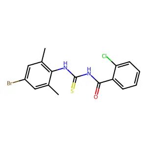 N-[(4-bromo-2,6-dimethylphenyl)carbamothioyl]-2-chlorobenzamide structure
