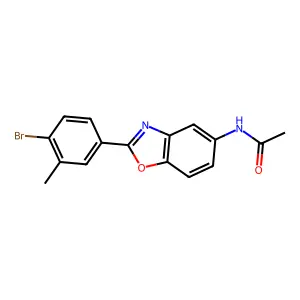 N-[2-(4-bromo-3-methylphenyl)-1,3-benzoxazol-5-yl]acetamide structure