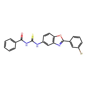 N-[[2-(3-bromophenyl)-1,3-benzoxazol-5-yl]carbamothioyl]benzamide structure