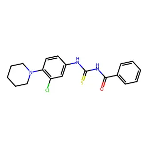 N-[(3-chloro-4-piperidin-1-ylphenyl)carbamothioyl]benzamide structure