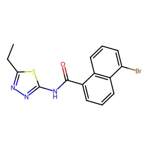 5-bromo-N-(5-ethyl-1,3,4-thiadiazol-2-yl)naphthalene-1-carboxamide structure