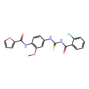 N-[4-[(2-chlorobenzoyl)carbamothioylamino]-2-methoxyphenyl]furan-2-carboxamide structure