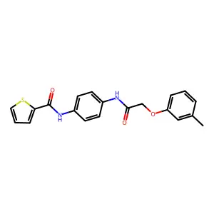 N-[4-[[2-(3-methylphenoxy)acetyl]amino]phenyl]thiophene-2-carboxamide structure