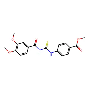 Methyl 4-({[(3,4-dimethoxyphenyl)carbonyl]carbamothioyl}amino)benzoate structure
