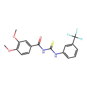 3,4-dimethoxy-N-[[3-(trifluoromethyl)phenyl]carbamothioyl]benzamide structure