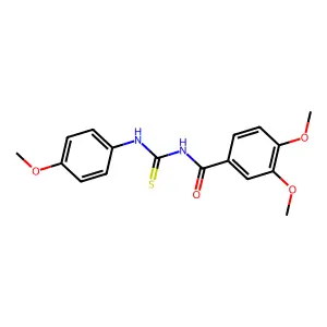 3,4-dimethoxy-N-[(4-methoxyphenyl)carbamothioyl]benzamide structure