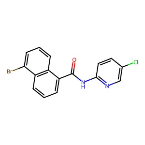 5-bromo-N-(5-chloropyridin-2-yl)naphthalene-1-carboxamide structure