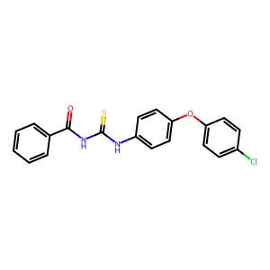 N-[[4-(4-chlorophenoxy)anilino]-sulfanylidenemethyl]benzamide structure