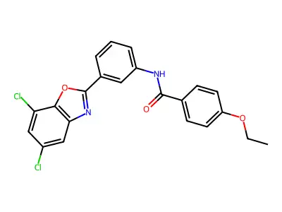 N-[3-(5,7-dichloro-1,3-benzoxazol-2-yl)phenyl]-4-ethoxybenzamide structure