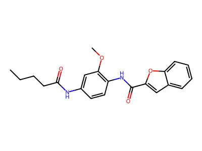 N-[2-methoxy-4-(pentanoylamino)phenyl]-1-benzofuran-2-carboxamide structure