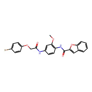 N-(4-{[(4-bromophenoxy)acetyl]amino}-2-methoxyphenyl)-1-benzofuran-2-carboxamide structure