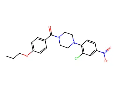 [4-(2-Chloro-4-nitrophenyl)piperazin-1-yl]-(4-propoxyphenyl)methanone structure