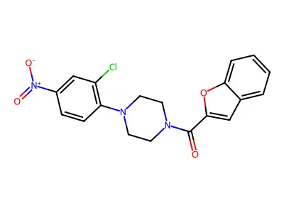 1-Benzofuran-2-yl[4-(2-chloro-4-nitrophenyl)piperazin-1-yl]methanone structure