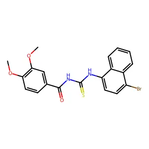 N-[(4-bromonaphthalen-1-yl)carbamothioyl]-3,4-dimethoxybenzamide structure