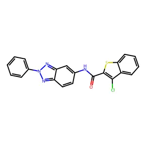 3-chloro-N-(2-phenylbenzotriazol-5-yl)-1-benzothiophene-2-carboxamide structure