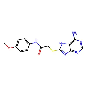2-[(6-amino-7H-purin-8-yl)sulfanyl]-N-(4-methoxyphenyl)acetamide structure