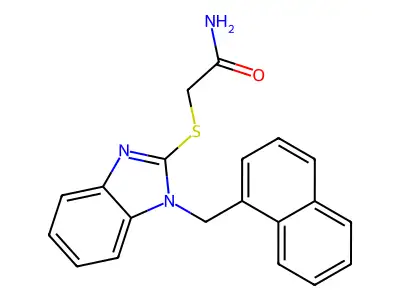 2-[1-(Naphthalen-1-ylmethyl)benzimidazol-2-yl]sulfanylacetamide structure