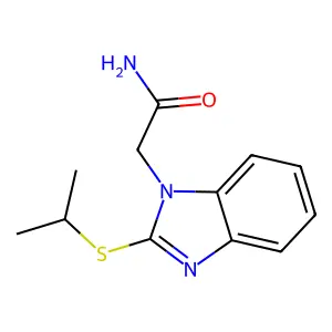2-(2-Propan-2-ylsulfanylbenzimidazol-1-yl)acetamide structure