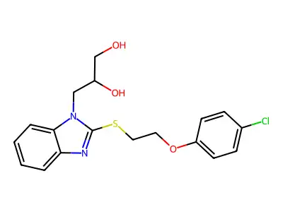 3-{2-[2-(4-Chlorophenoxy)ethylthio]benzimidazolyl}propane-1,2-diol structure