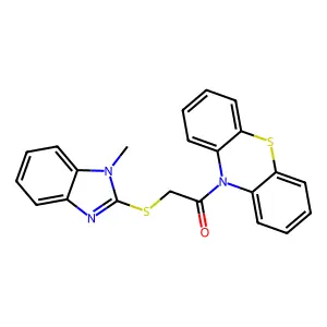 2-(1-Methylbenzimidazol-2-yl)sulfanyl-1-phenothiazin-10-ylethanone structure