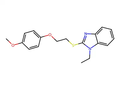 1-Ethyl-2-[2-(4-methoxyphenoxy)ethylsulfanyl]benzimidazole structure