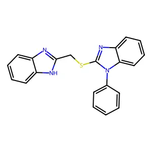 Benzimidazole, 2-(2-benzimidazolylmethylthio)-1-phenyl- structure