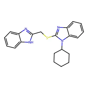 2-[(1H-benzimidazol-2-ylmethyl)sulfanyl]-1-cyclohexyl-1H-benzimidazole structure
