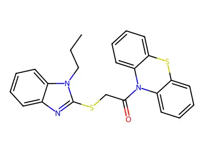 1-Phenothiazin-10-yl-2-(1-propylbenzimidazol-2-yl)sulfanylethanone structure