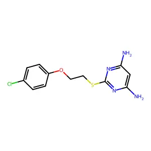2-{[2-(4-Chlorophenoxy)ethyl]sulfanyl}pyrimidine-4,6-diamine structure